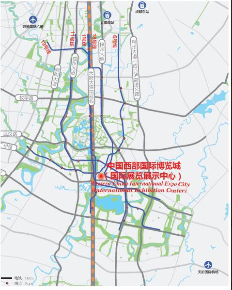 中國(guó)西部國(guó)際博覽城(成都)交通圖